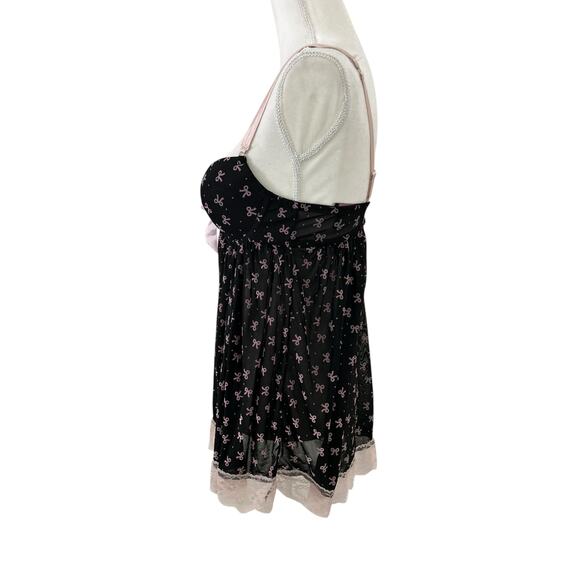 Elegance Babydoll Bow Coquette Lace Trim Lingerie TAGGED Large ACTUAL Medium - Picture 6 of 9